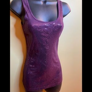 Plum Sequin Tank Top